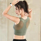 Sports Underwear Female Students Without Steel Ring Gathered Mesh Stitching Beauty Back Fitness Bra Shockproof Yoga Vest Gym Running Suspenders