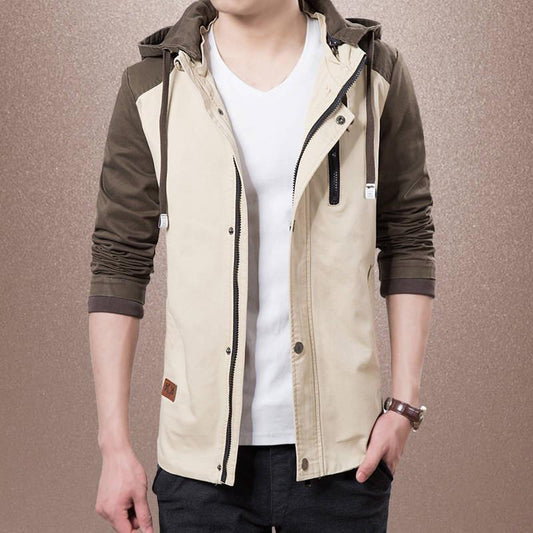 Autumn Mens Jacket Stand Collar Windbreaker Male Hooded Baseball Jackets Casual Plus Size M-4XL