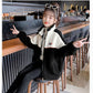 Girls' Jacket Autumn and Winter Clothes Korean Style Quilted Thick Warm Windproof Wool Sweater Top