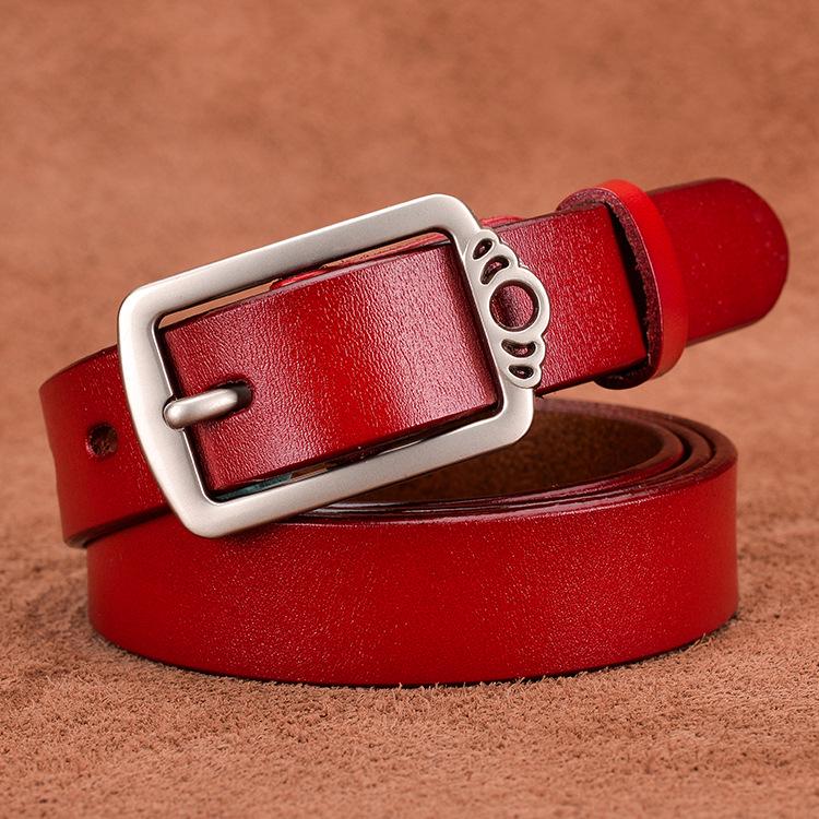 Belt Pin Buckle Ladies Leather Cow Leather Retro Versatile Belt Korean Decorative Fashion