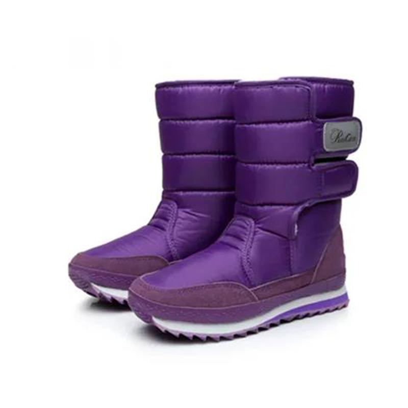 Winter Flat-bottomed Ski Boots In The Tube Thickened Women's Non-slip and Waterproof Snow Boots Plus Velvet Warm Outdoor Boots