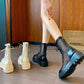 Women's Soft Leather Mesh Martin Boots Summer Sandals All-match Back Zipper Flat Ankle Boots