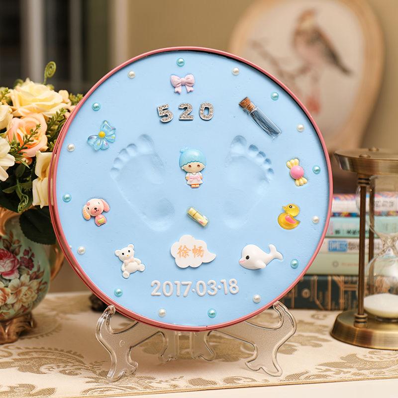 Hand Foot Inkpad Baby Fetal Hair Souvenir DIY Baby Baby Newborn One Hundred Days Old Homemade Gift Permanent