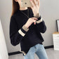 Pofulove Half-high-necked Bottoming Loose Sweater Women's Autumn Winter Long-sleeved Thick Sweaters