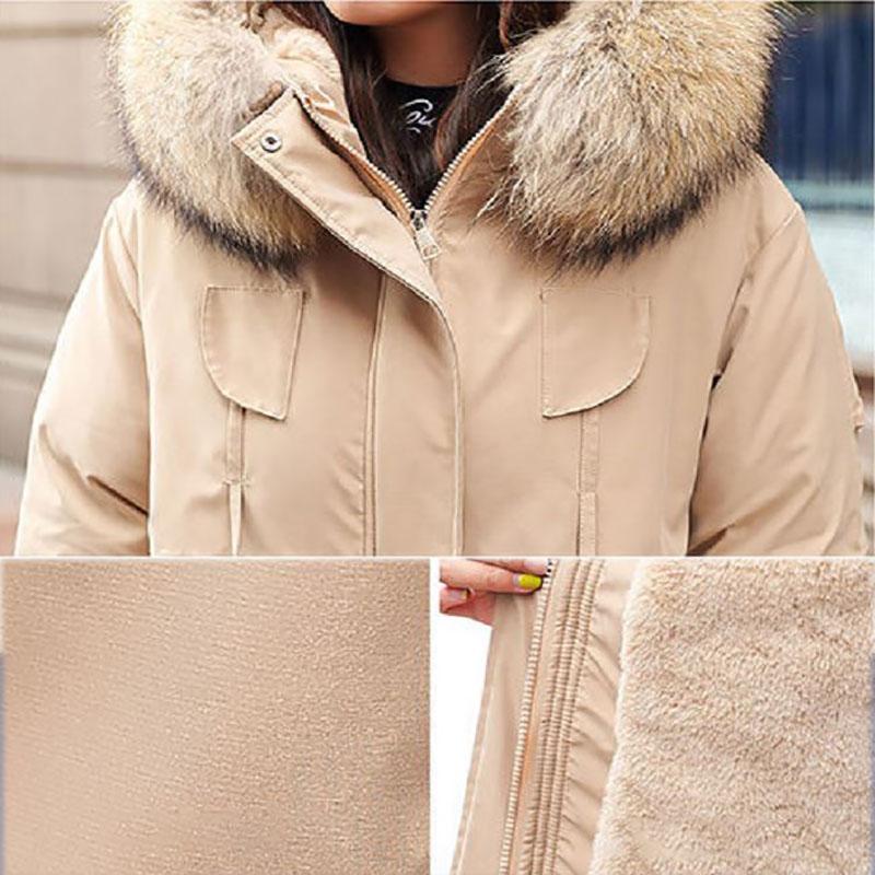 Mid-length Down Jacket To Overcome The Korean Version of Loose Plus Velvet Thickened Large Fur Collar Tooling Jacket