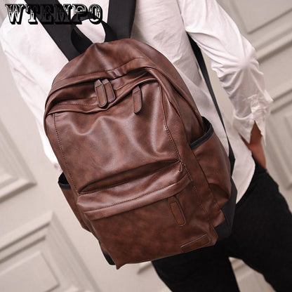 New PU Leather Backpack Men Travel Backpack Fashion Casual Shoulder Bag for Men travel backpack