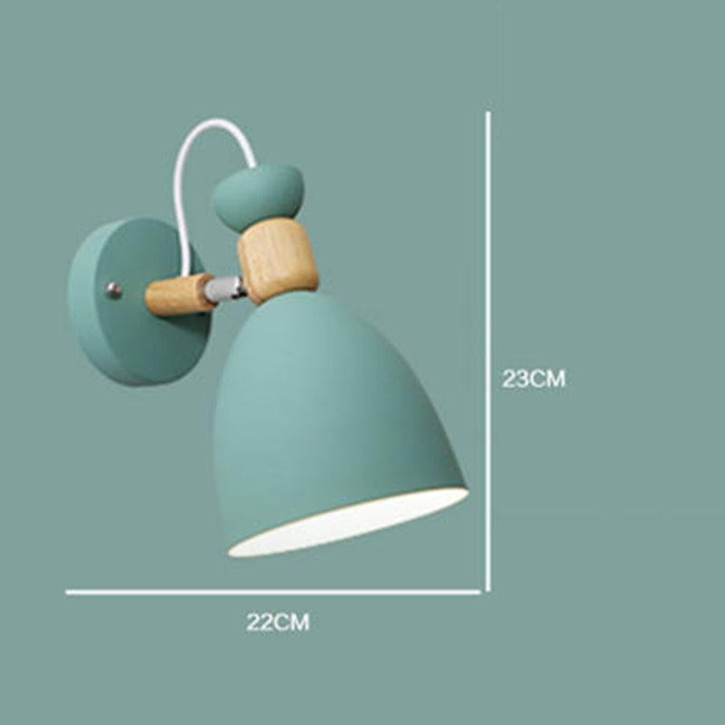 Wooden wall lamp bedside wall lamp wall sconce modern steering head wall light for bedroom