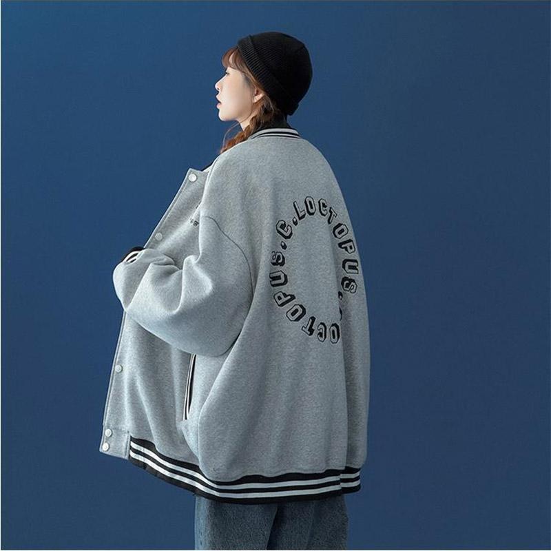 Spring and Autumn Loose Lazy Style Baseball Uniform All-match Jacket Plus Size Women's Jacket