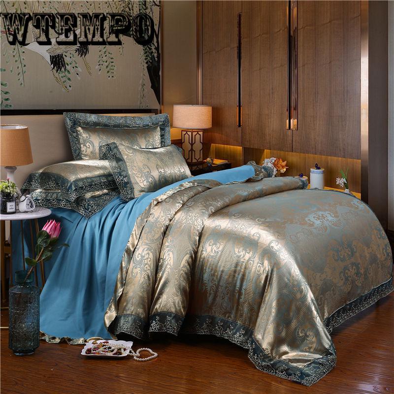 Luxury Jacquard Bedding Sets Bed Linens with Duvet Cover+bedsheet+pillow Case Bedding Set