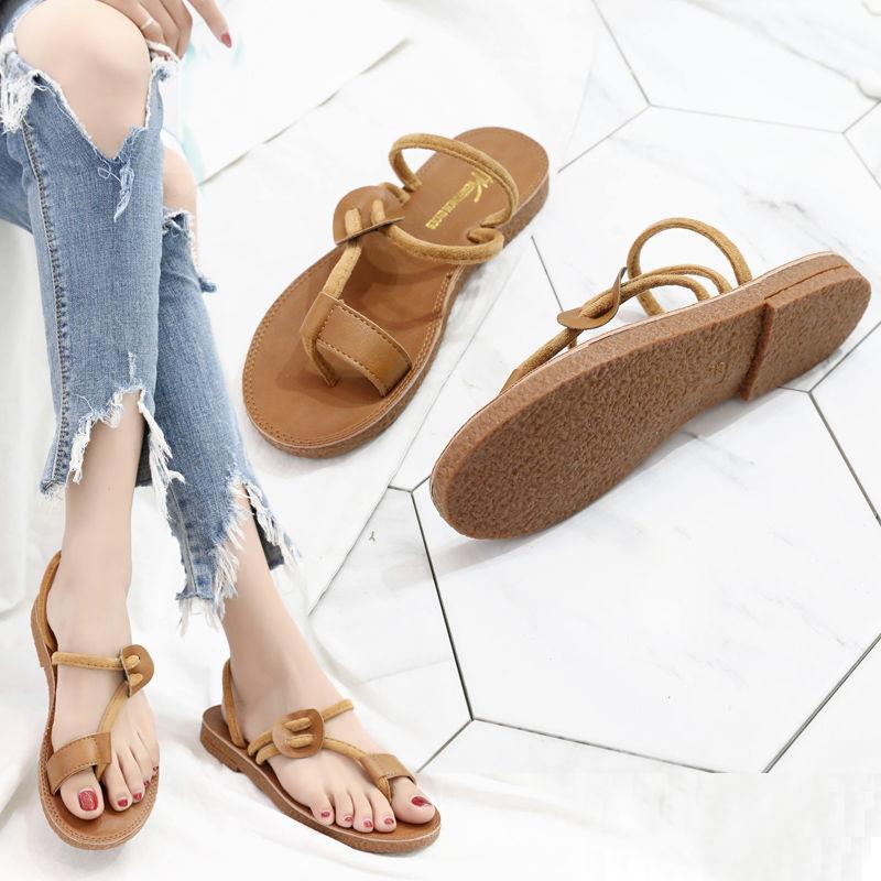Tendon Bottom Two Kinds of French Flip-flops Flat-bottomed Slippers Summer Beach Shoes Women Shoes Fashionable Sandals and Slippers