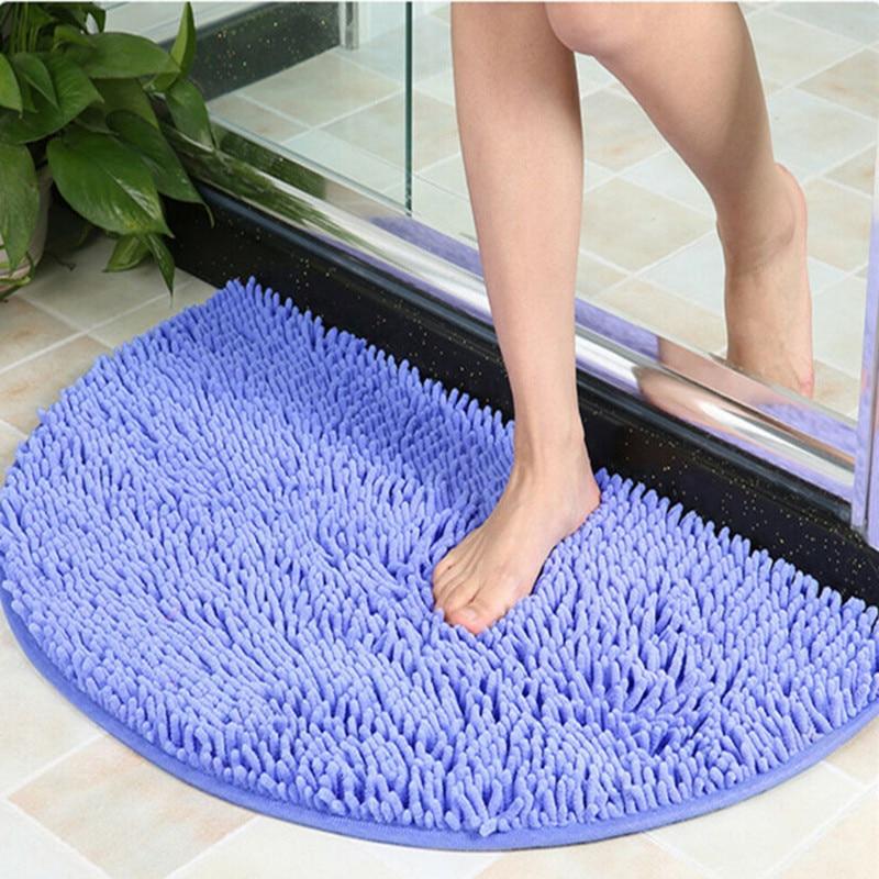 Soft Carpet Slip-resistant Bathing Room Rug Floor Door Mat Dirt Barrier Semi Circle Floor Door Cushion Mat Rug