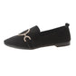 WTEMPO babet ayakkab iShoes for Woman Leisure Flats Square Head Shallow Mouth Low-Heeled Peas Baller