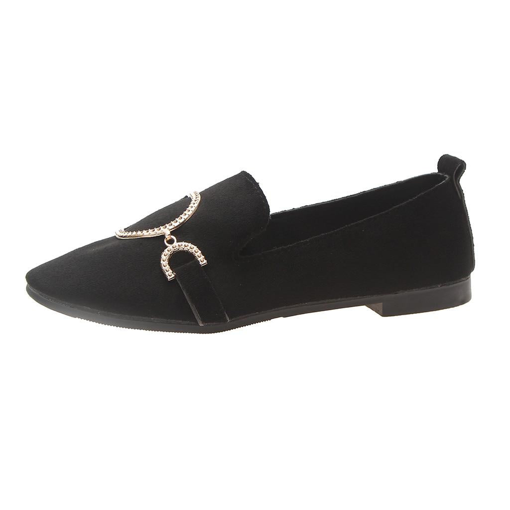 WTEMPO babet ayakkab iShoes for Woman Leisure Flats Square Head Shallow Mouth Low-Heeled Peas Baller