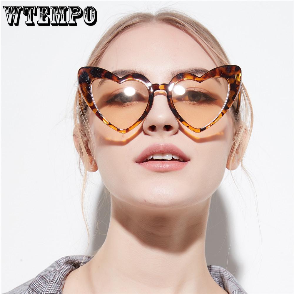 WTEMPO Pink Love Sunglasses Big Peach Sunglasses Women Popular Heart Shaped Glasses
