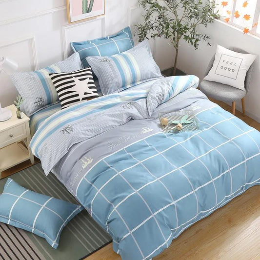 Thickened Sanding Four-piece Bedding Quilt Cover Sheet Single Double Student Dormitory Bedding Set