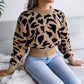 Sweater Women's Leopard Print Short Pullover Knitwear Cropped Top Trending Sweater Autumn and Winter European and American Style