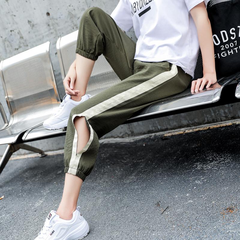 Thin Korean Style Summer Ice Silk Cotton Linen Sweatpants Women Women's Loose Nine-point Bloomers Harem Pants Casual Pants