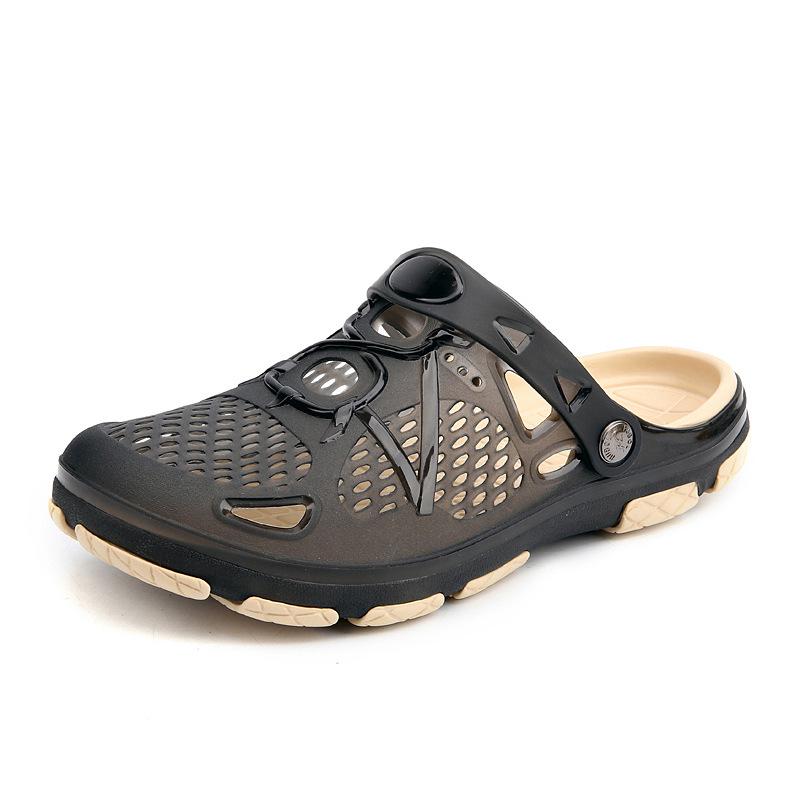 Sandals and Slippers Baotou Hollow Jelly Shoes Non-slip Breathable Large Size Men's Beach