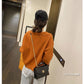 Autumn and Winter Loose Bottoming Shirt European and American Style Fashion Casual Sweater Short Pullover Knitted Blouse
