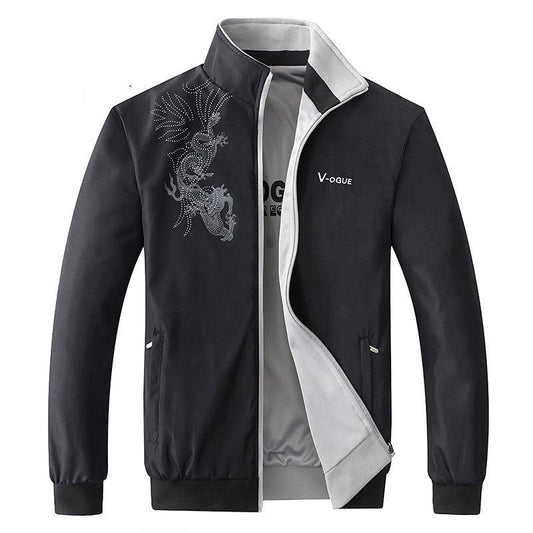 Autumn Men Jacket Coat Stand Collar Casual Sportwear Solid Zipper Outwear Bomber Jacket Male Coats