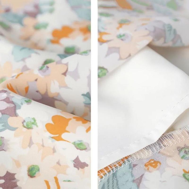 Floral Half-length Skirt Women's Mid-length A-line Skirt High Waist Small Size Thin Chiffon Print Skirt Women's Sunshine Floral Skirt