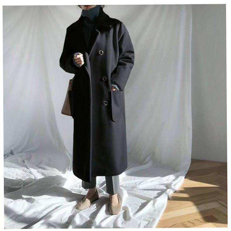 Mid-length autumn and winter women's woolen coat was thin woolen coat woolen coat women
