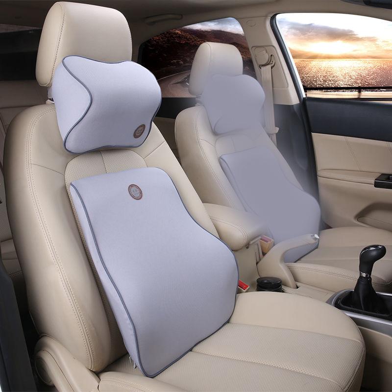 Traditional Car Neck Pillow and Lumbar Pillow Set Seat Support Pillow Breathable Relaxation Artifact
