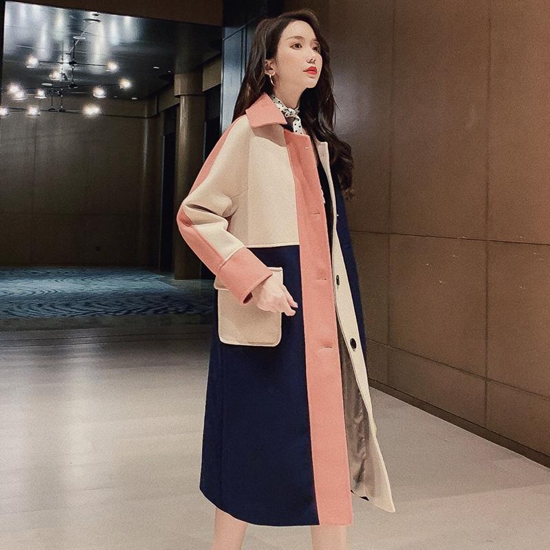 Coats Autumn Winter Women Casual Wool Blend Trench Coat Long Coat Women Wool Coat Cashmere Outerwear