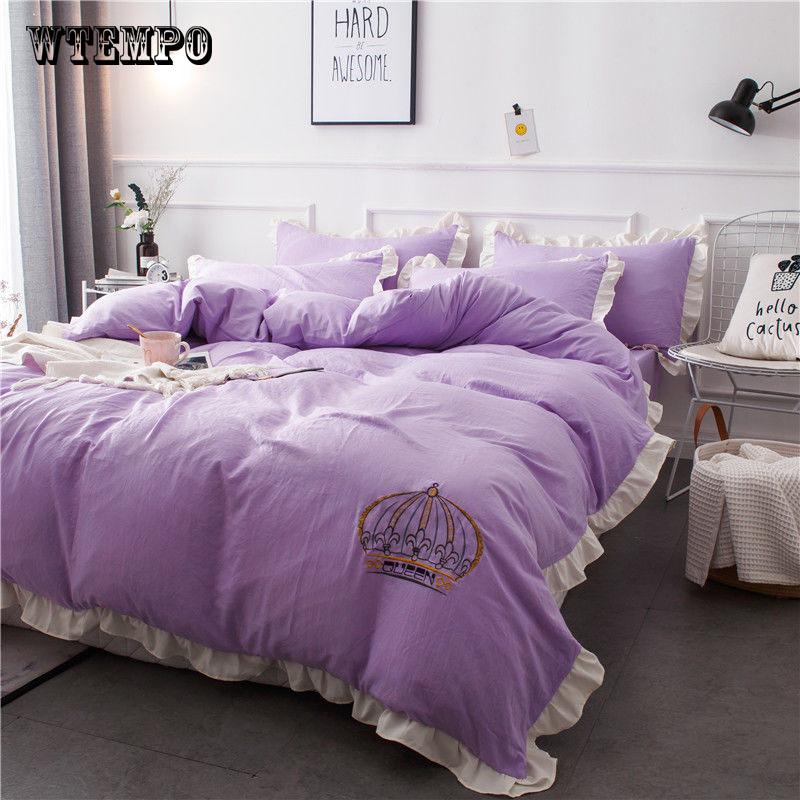 BrandNew Bedding Set Princess Style Thick Cotton Bedspreads and Pillowcases Single Queen King Size Bed