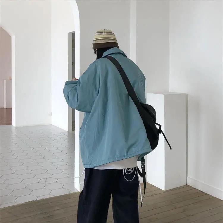 Workout Jacket Salt Coat Women's Retro Lazy BF Style Thickened Student Cotton Clothes Autumn and Winter Loose Casual Warm Coat