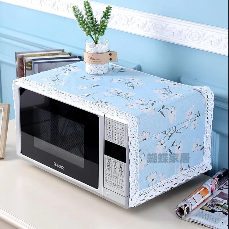 Microwave Oven Cover Towel Refrigerator Washing Machine Universal Cotton and Linen Dust Protection Cover