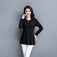 Women's Spring and Autumn Long-sleeved Top Large Size Waist Round Neck Solid Color Mother Top