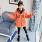 Girls' Cashmere Warm Jacket Korean Style Plus Velvet Padded Jacket Autumn and Winter Windproof Hooded Top