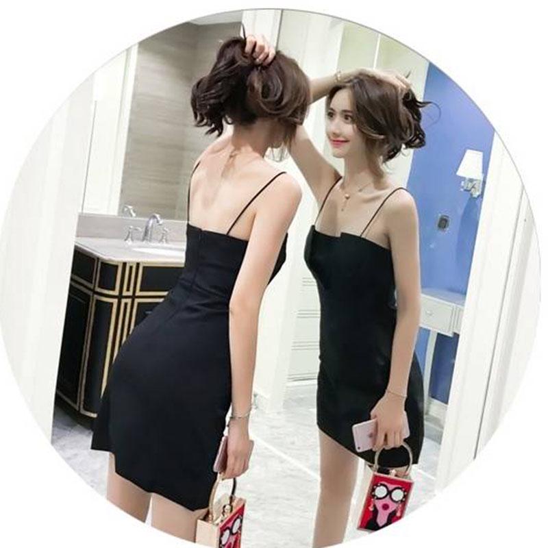 Pofulove Spaghetti Strap Mini Dress Women Sexy Backless slim Party Dress Short Club Dress summer