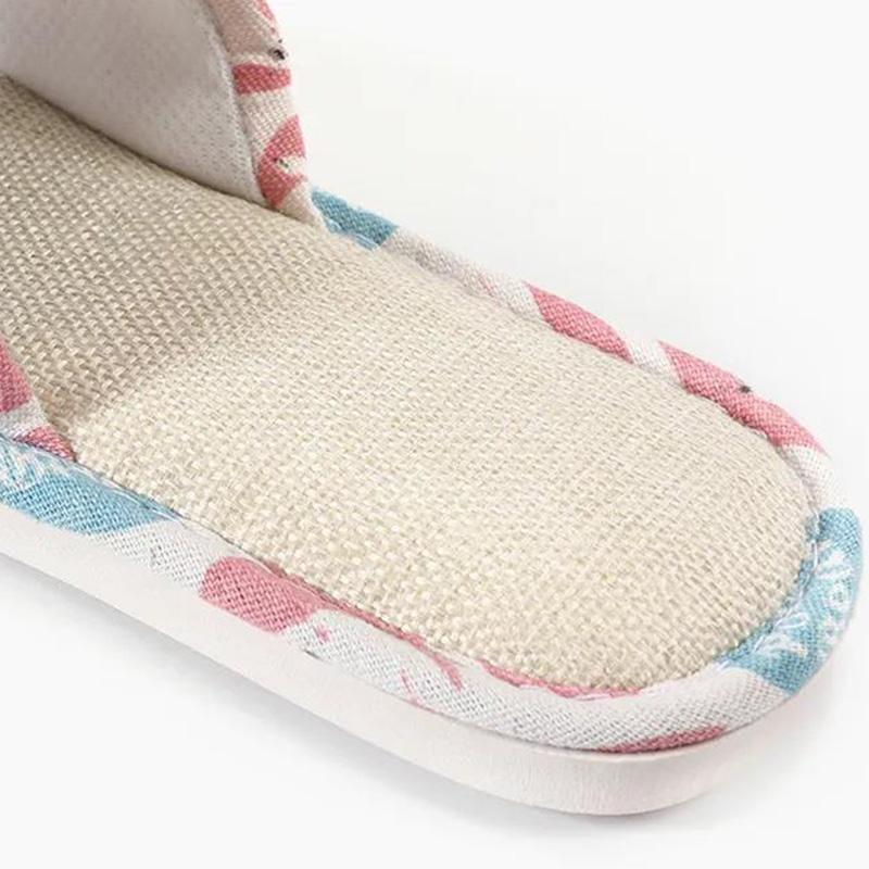 Linen Slippers Men's Summer Floor Sandals and Slippers Non-slip Home Indoor Ladies Four Seasons Slippers