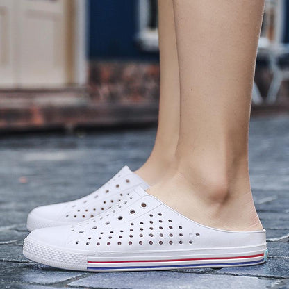 Summer Beach Shoes New Fashion Couple Hole Shoes Soft Bottom Slippers Outdoor Hollow One Word
