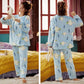 Women's Long-sleeved Large Size Warm Suit Ladies Cute Cartoon Thick Coral Fleece Pajamas Autumn and Winter Flannel Pajamas