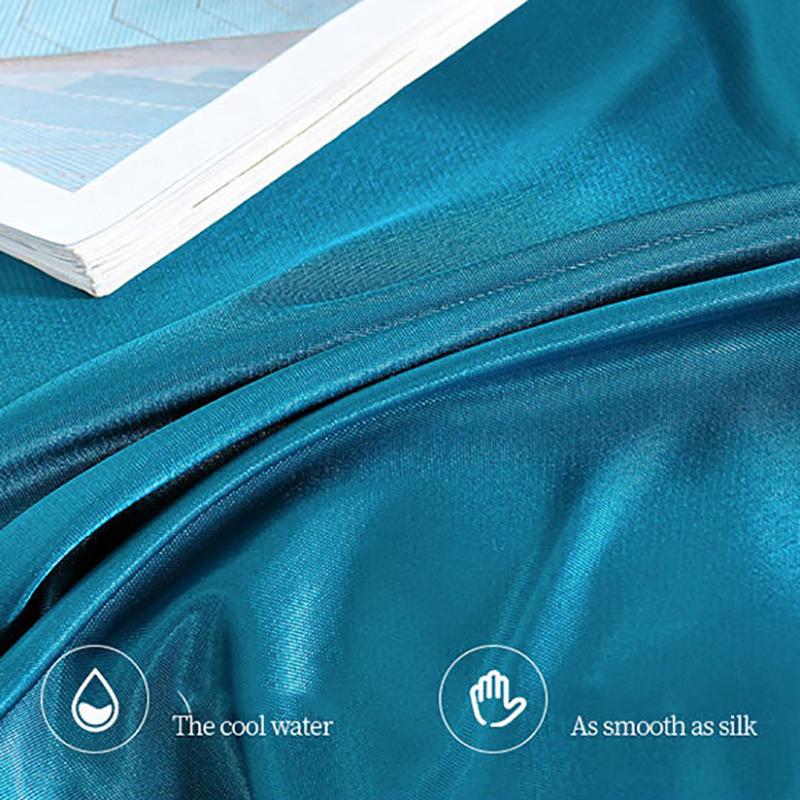 Three-piece Summer Skin-friendly Ice Silk Bed Sheet Mat Washable Non-slip Bedding Protection Cover