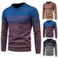 Men's Autumn and Winter Slim Gradient Round Neck Knit Sweater