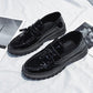 Men's Leather Shoes Casual Paint Leather Bright Leather Fashion Shoes