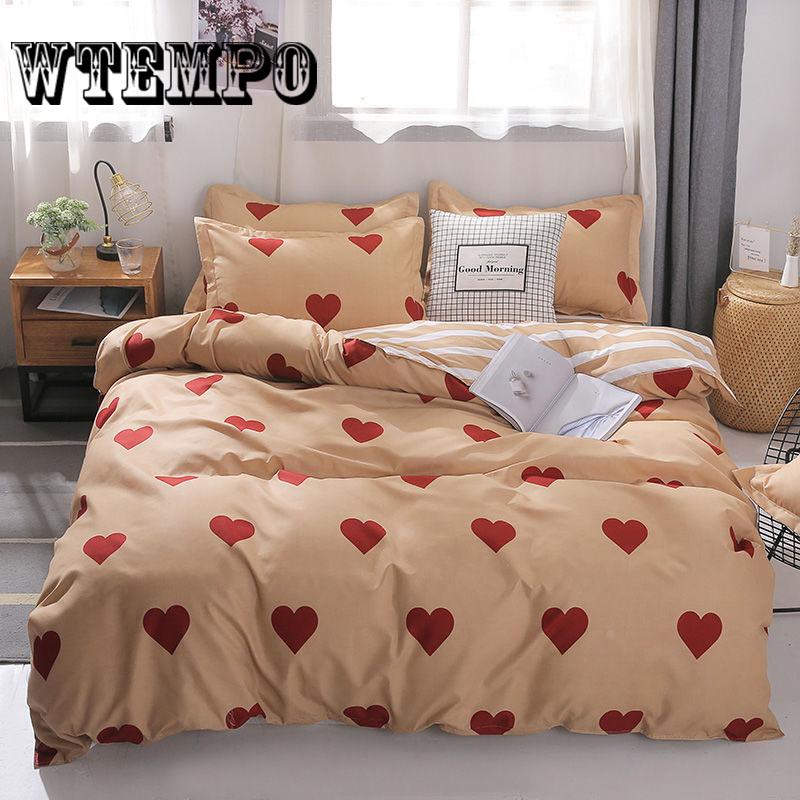 Bedding Set Korean Double Bed Four-piece Bedding Kit Cotton Quilt Cover