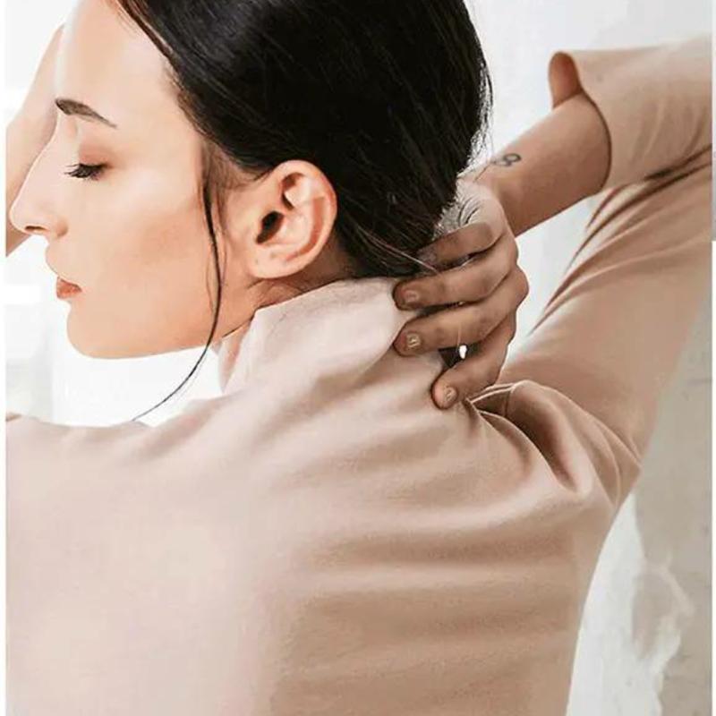 Women Long Sleeve Thermal Underwear Winter Thicken High Collar Sweater Autumn Spring Windproof Soft Lining Comfortable Breathable Wearable Versatile