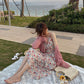 Sweet Tea Girl Chiffon Floral Sling Dress Summer Vacation Style Long Gentle Style Dress