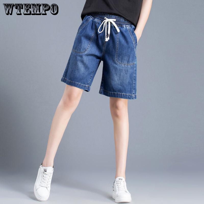 Women Summer Fashion Hole Jeans Casual Slim Short Pants Plus Size