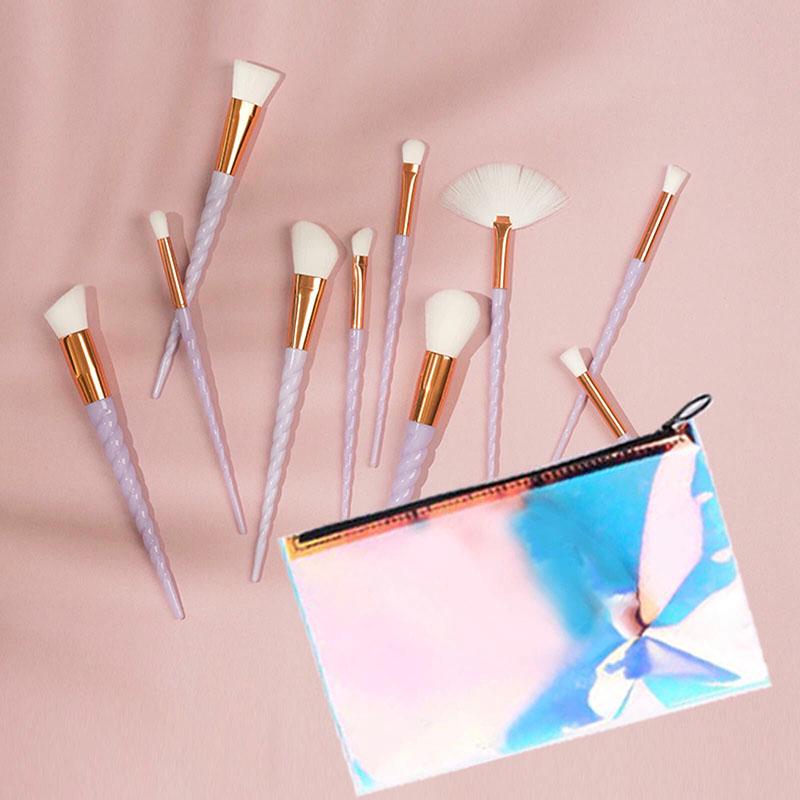 Professional 10 Pcs Makeup Brush Set Tools Make-up Toiletry Kit Brand Make Up Brush Set Case