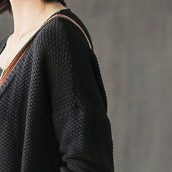Spring and Autumn Plus Size Women's Lazy Style Knitted Cardigan Jacket Loose Literary Buttons Casual Sweater