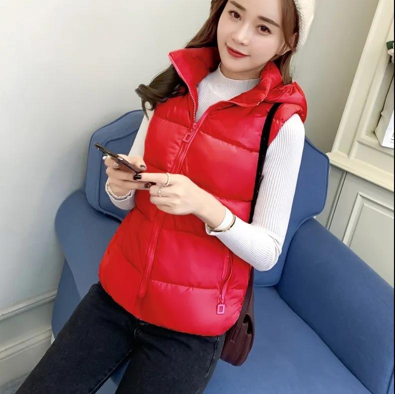 Cotton Vest Removable Hat Spring and Autumn Short Down Cotton Jacket