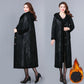 Winter Coat Mid-length Loose Fashion Ladies Plus Velvet Western Style V-neck Deerskin Velvet Coat Women