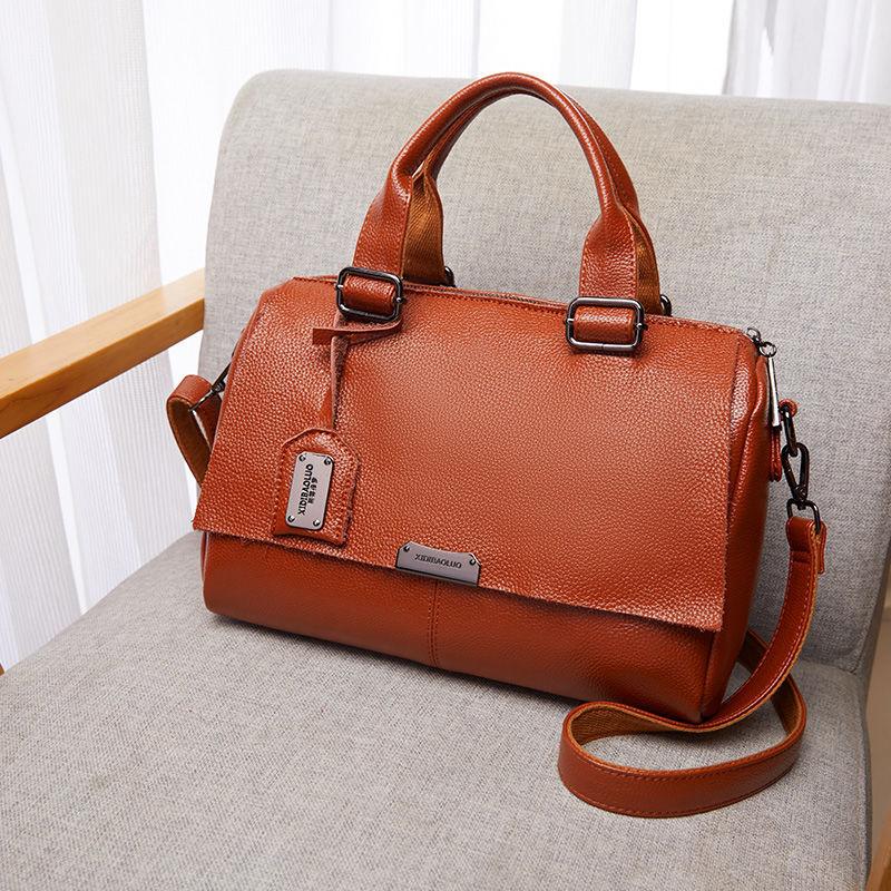 Leather Handbag Women Summer Fashion Soft Leather Big Bag Simple Texture One-shoulder Messenger Bag