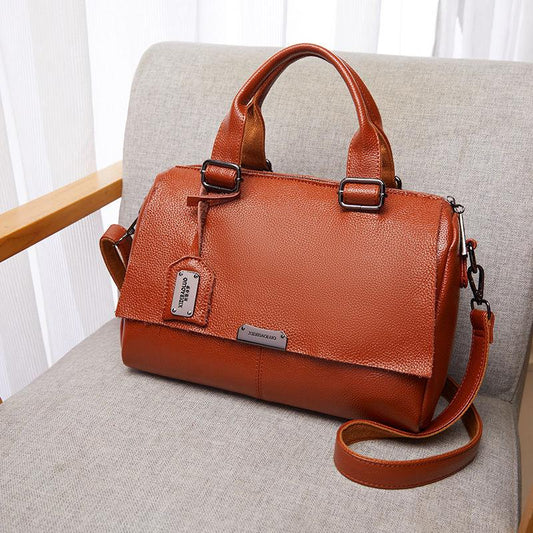 Leather Handbag Women Summer Fashion Soft Leather Big Bag Simple Texture One-shoulder Messenger Bag
